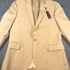 JF J. Ferrar Men's Ultra Comfort Slim Fit Suit Jacket Blazer, Tan